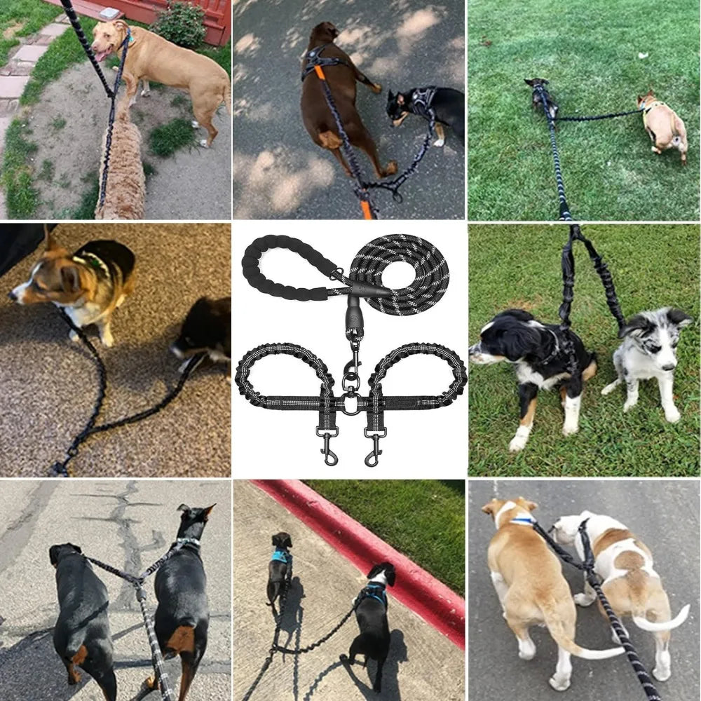 Double Dog Lead – Tangle Free Design - Just Paws & Play