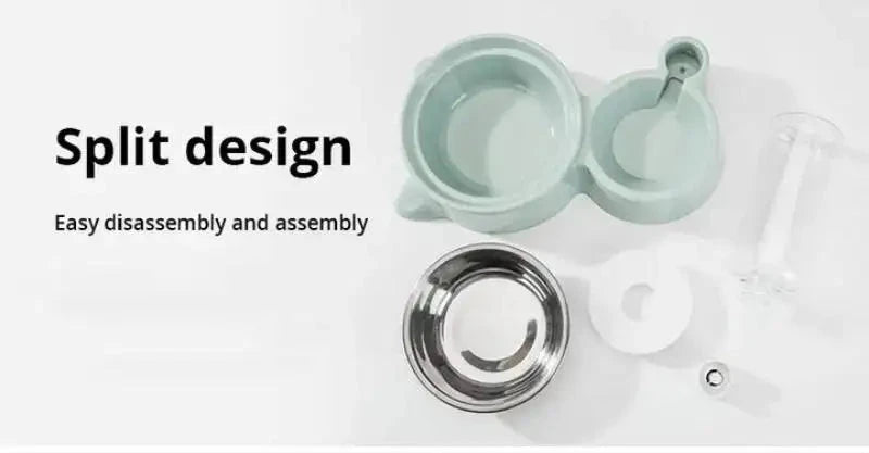 Pet Hydrate Duo: 2-in-1 Cat & Dog Water Dispenser and Food Bowl - Just Paws & Play