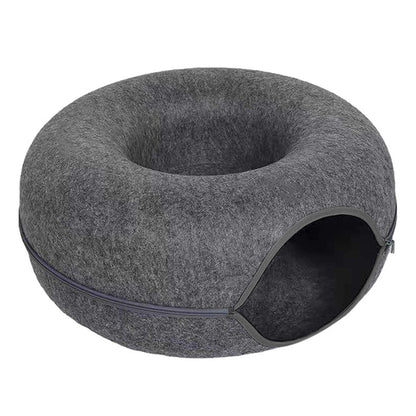 Donut Cat Bed -  Cozy & Interactive Tunnel bed - Just Paws & Play