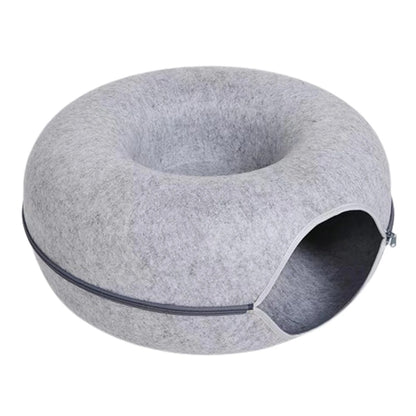 Donut Cat Bed -  Cozy & Interactive Tunnel bed - Just Paws & Play