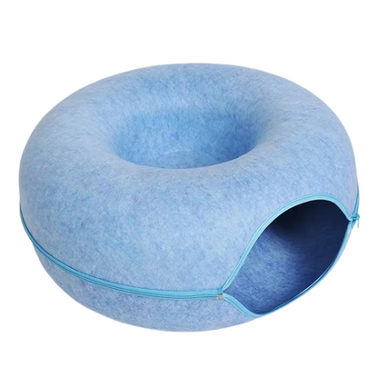 Donut Cat Bed -  Cozy & Interactive Tunnel bed - Just Paws & Play