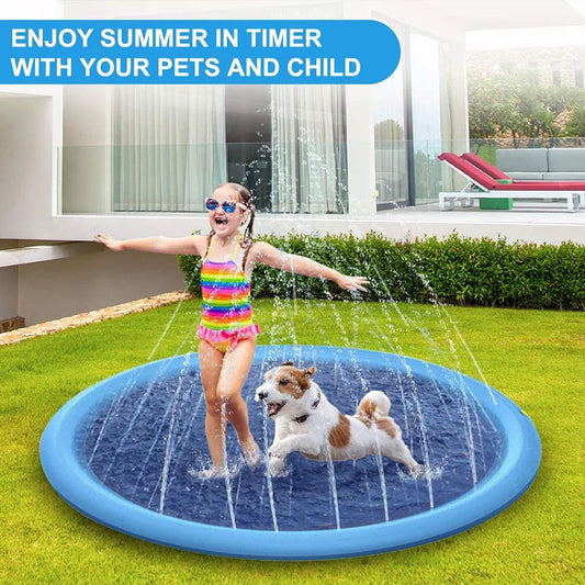 SplashPaws Inflatable Dog Swimming Pool & Water Sprinkler Pad