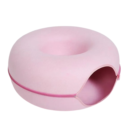 Donut Cat Bed -  Cozy & Interactive Tunnel bed - Just Paws & Play