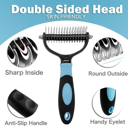 ProGroom 2-in-1 Pet Deshedding Brush and Demitting Comb