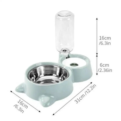 Pet Hydrate Duo: 2-in-1 Cat & Dog Water Dispenser and Food Bowl