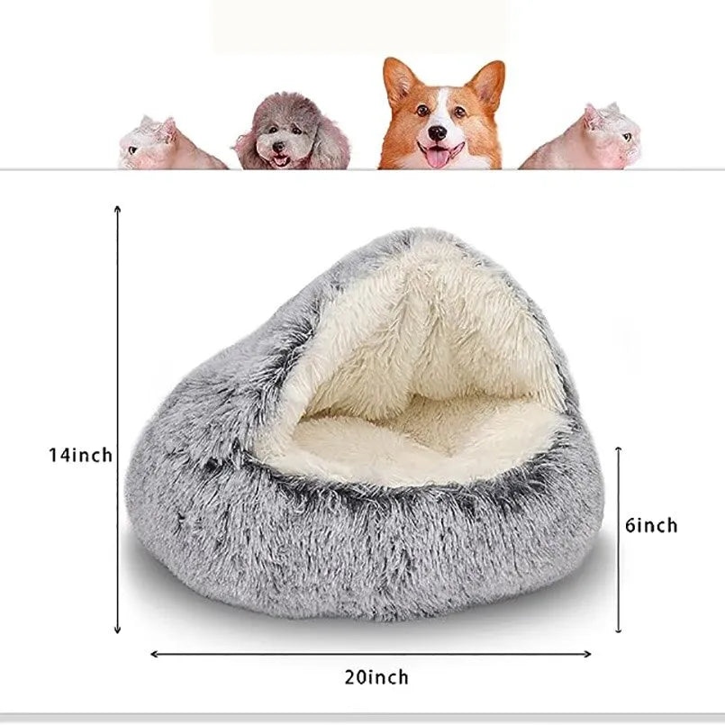 ComfyCurl Bed 2-in-1 Plush Nest for Cats and Small Dogs