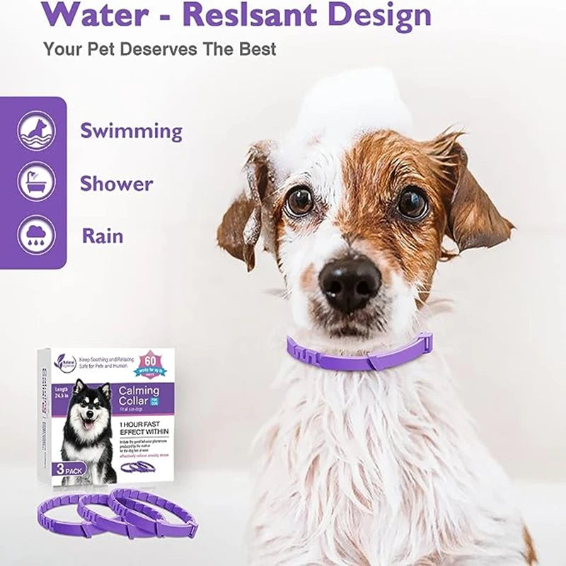 Calming Collar for Dogs, 3 Pack Collars for Cats & Dogs, Reduce Pet Anxiety,  Safe and Waterproof Calm Collar (Copy) - Just Paws & Play