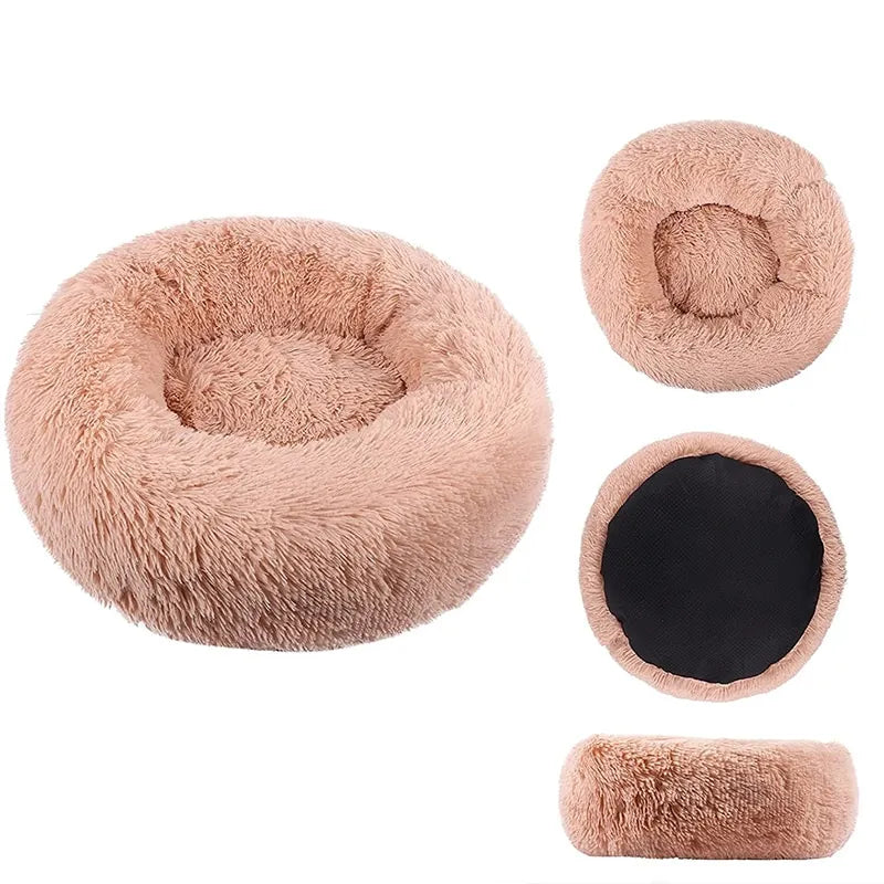 Cuddle Haven Round Shaggy Cat Nest and Dog Bed