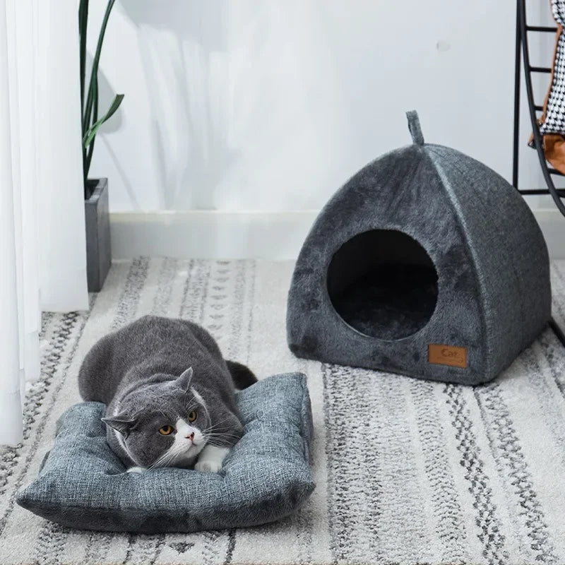 New 2in1 Triangle Cat Cave - Just Paws & Play