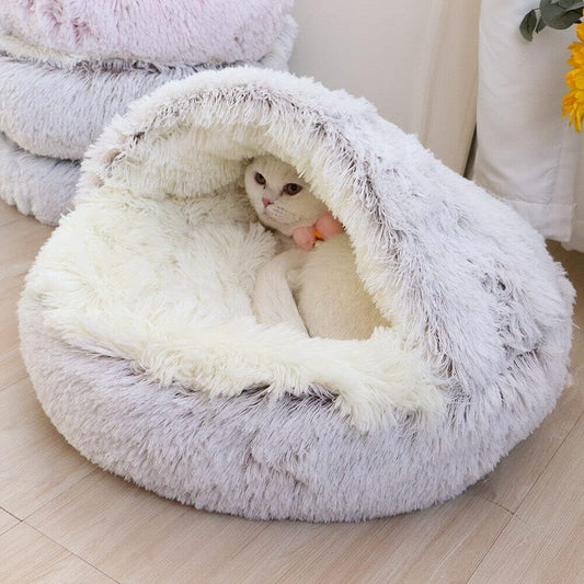 ComfyCurl Bed 2-in-1 Plush Nest for Cats and Small Dogs