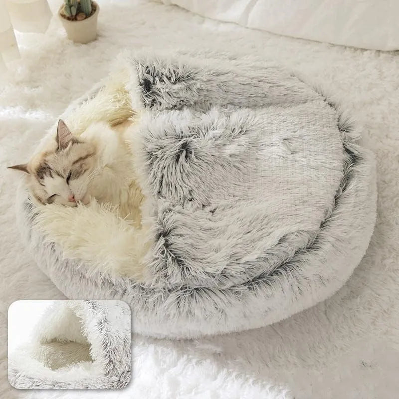 ComfyCurl Bed 2-in-1 Plush Nest for Cats and Small Dogs