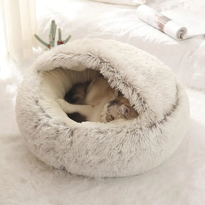 ComfyCurl Bed 2-in-1 Plush Nest for Cats and Small Dogs