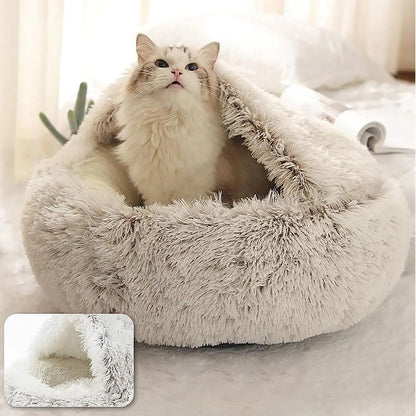 ComfyCurl Bed 2-in-1 Plush Nest for Cats and Small Dogs