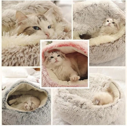 ComfyCurl Bed 2-in-1 Plush Nest for Cats and Small Dogs