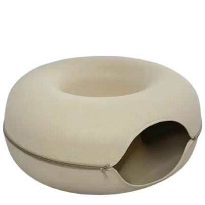 Donut Cat Bed -  Cozy & Interactive Tunnel bed - Just Paws & Play