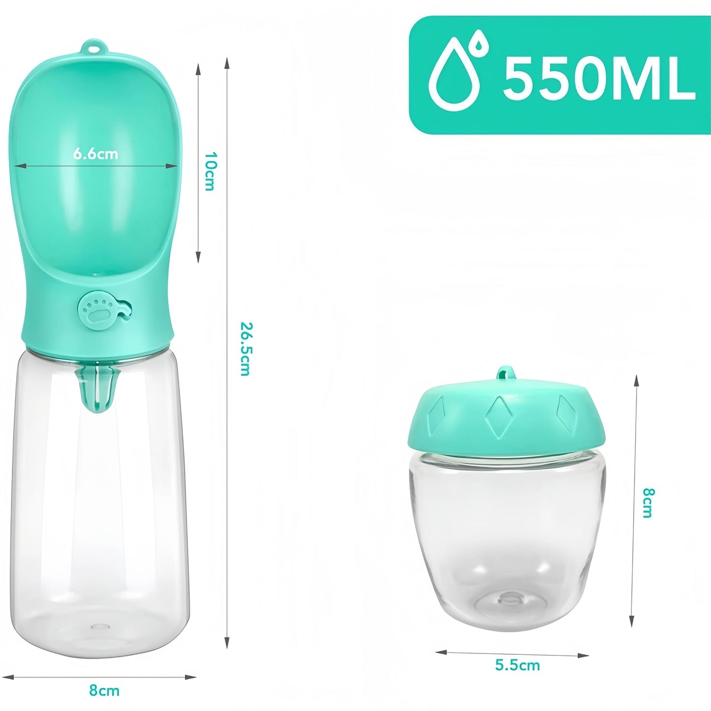 Portable Dog Water Bottle & Feeder - Just Paws & Play